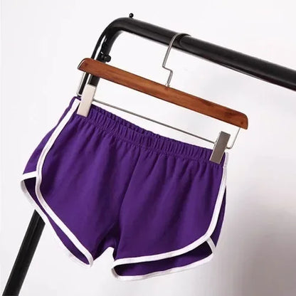 Damen Sportshorts Kurzhose mit elastischem Bund & Kontraststreifen