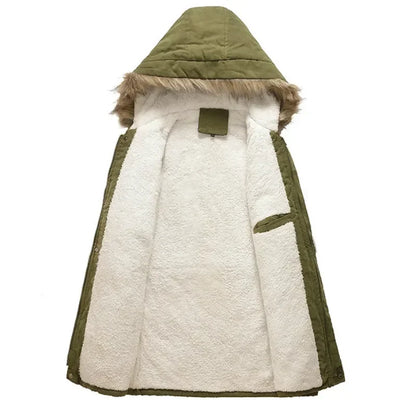 Herren Winterparka mit Kapuze, Kunstpelzbesatz und Innenfutter, verschiedene Farben
