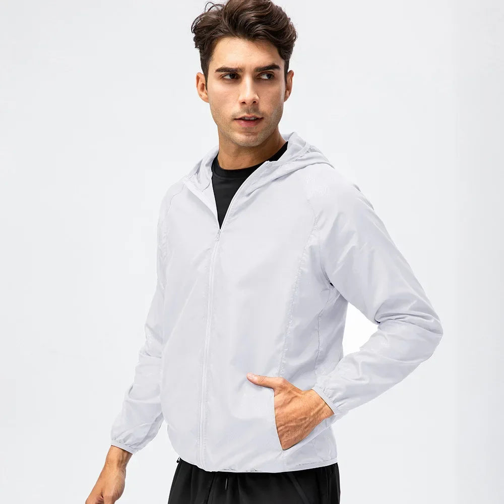 Unisex Leichte Windjacke mit Kapuze – Faltbare Sportjacke für Outdoor