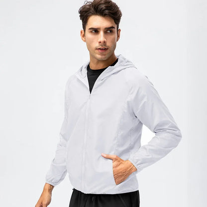Unisex Leichte Windjacke mit Kapuze – Faltbare Sportjacke für Outdoor