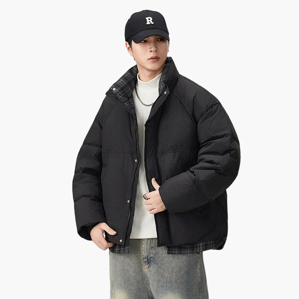 Herren Oversized Pufferjacke im Streetwear-Stil für Alltag und Freizeit