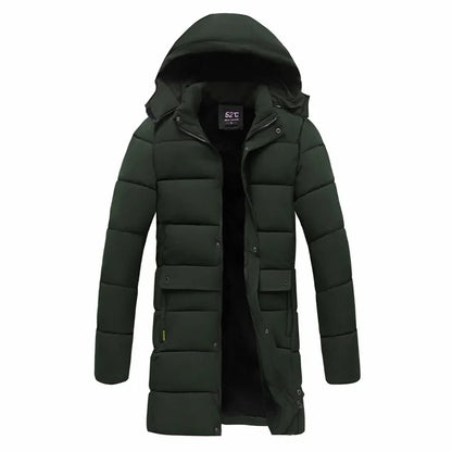 Langer Herren Winterparka mit Kapuze - Gepolsterte Winterjacke