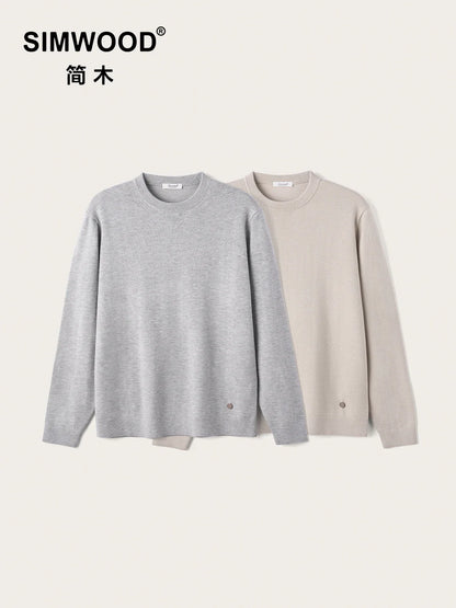 Unisex Langarm Pullover Rundhals Ausschnitt aus Feinstrick