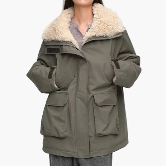 Damen Winterparka mit Teddykragen – Stilvolle Outdoorjacke für kalte Tage