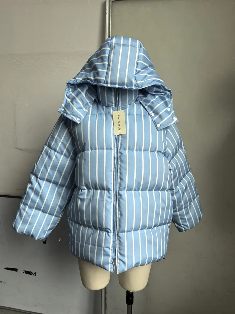 Damen Steppjacke mit Kapuze und Kordelzug, gepolstert, versch. Muster