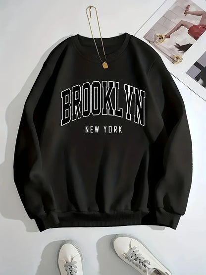 Unisex Sweatshirt mit Rundhalsausschnitt und „BROOKLYN NEW YORK“-Print