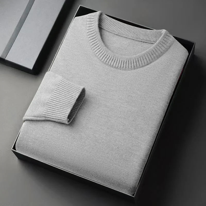 Herren Pullover Rundhals Langarm Basic Strickpullover