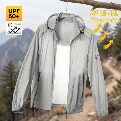 Leichte Windjacke mit Kapuze und Reißverschluss für Herren