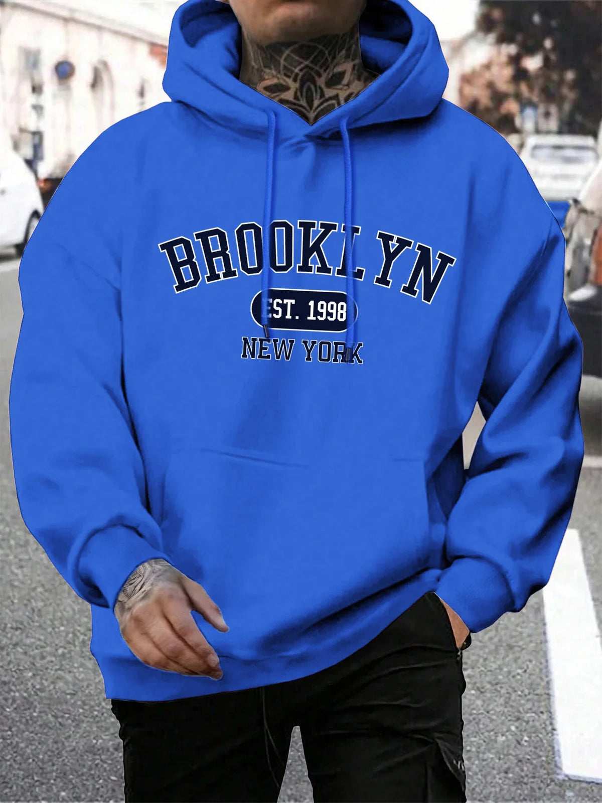 Herren Hoodie mit Kordelzug und Kängurutasche – Verschiedene New York Designs