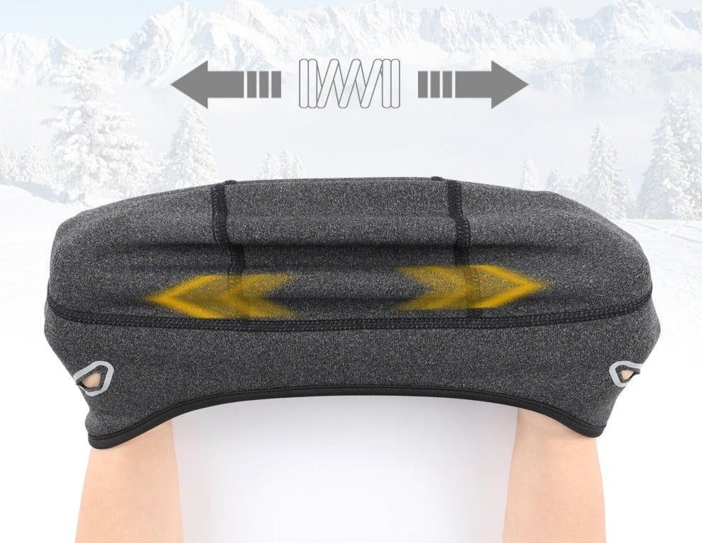 Dunkelgraue Wintermütze mit Ohrenschutz und reflektierendem Element