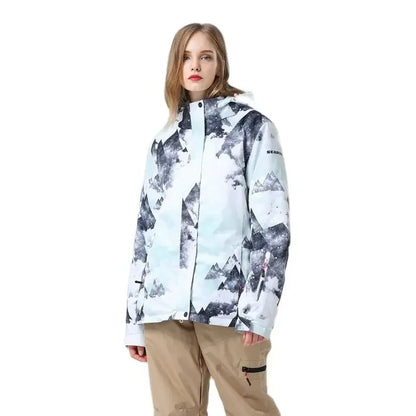 Damen Ski-Snowboardjacke mit Kapuze Wind- & Wasserabweisend