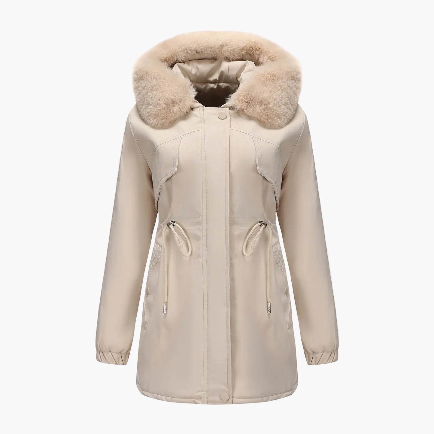 Damen Winterparka mit Kunstfellkragen – Eleganter Mantel für kalte Tage
