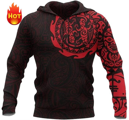 Hoodie mit Kapuze, Langarm, Allover-Print, grafisches Muster