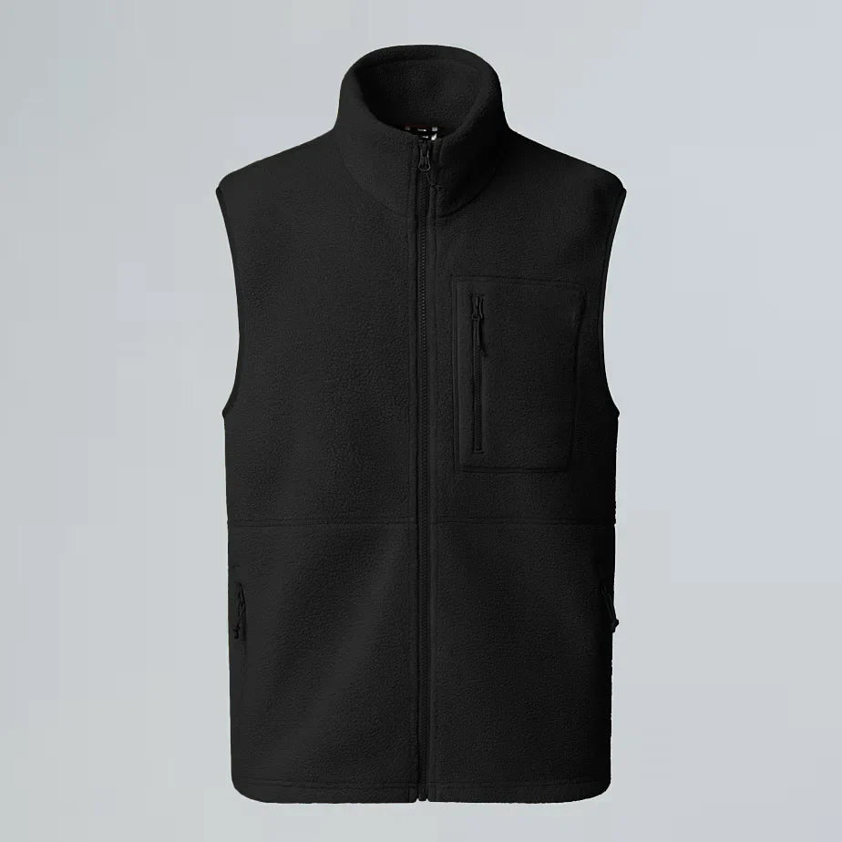 Fleece Weste mit Stehkragen Reißverschluss Tasche Herren