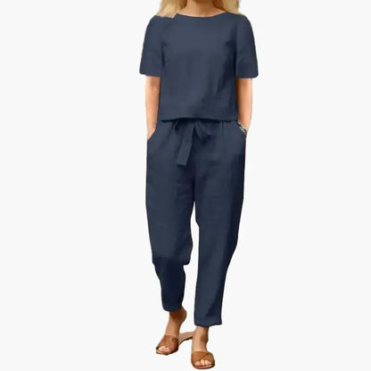 Damen Sommer Zweiteiler Set – Modisches Freizeit Outfit mit Lockerem Oberteil und Hose