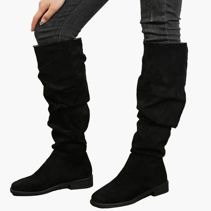Damen Stiefel Kniehoch Casual Slouchy Stil für Alltag und Freizeit