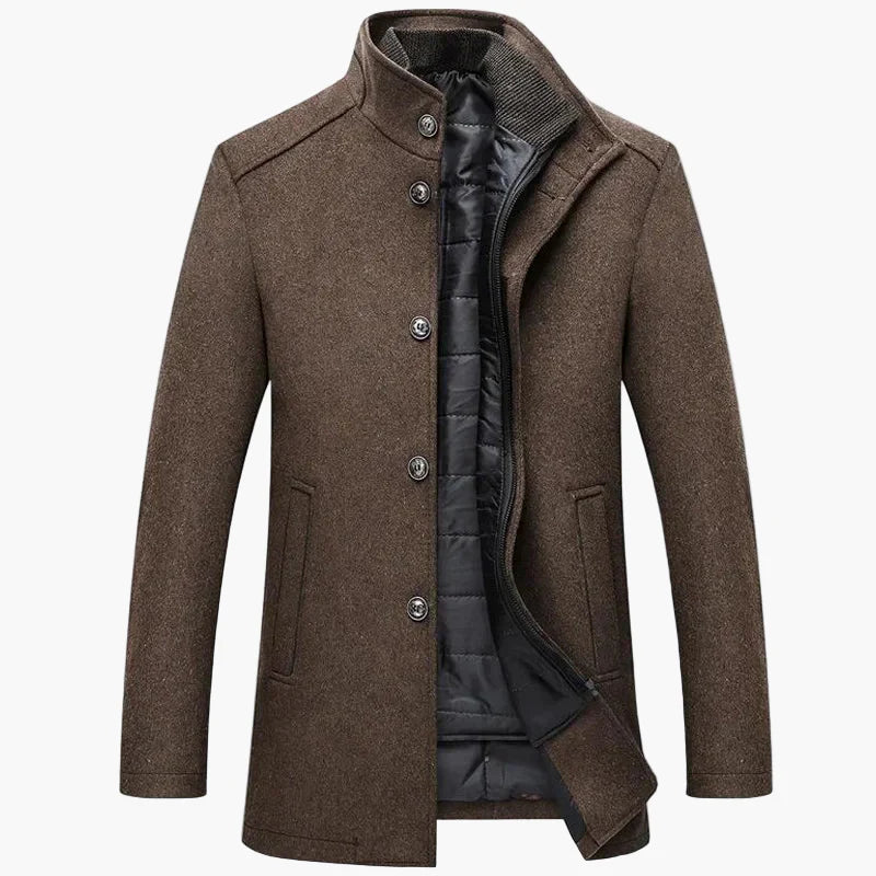 Herren Winter Veganer Wollmantel – Klassischer Business Mantel für Büro und Alltag