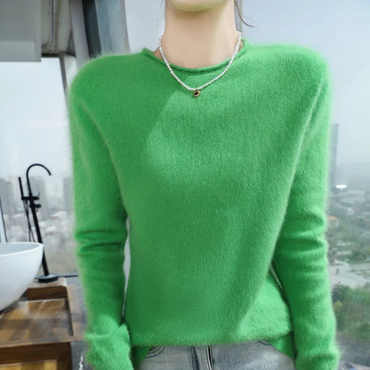 Damen Pullover Rundhals Langarm Strickpullover Weiches Material