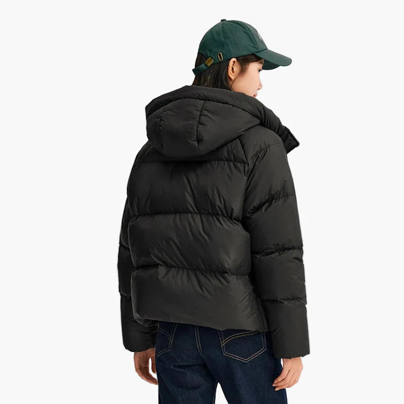 Damen Steppjacke mit Kapuze – Winter Outdoor Freizeitjacke, lässiger Stil