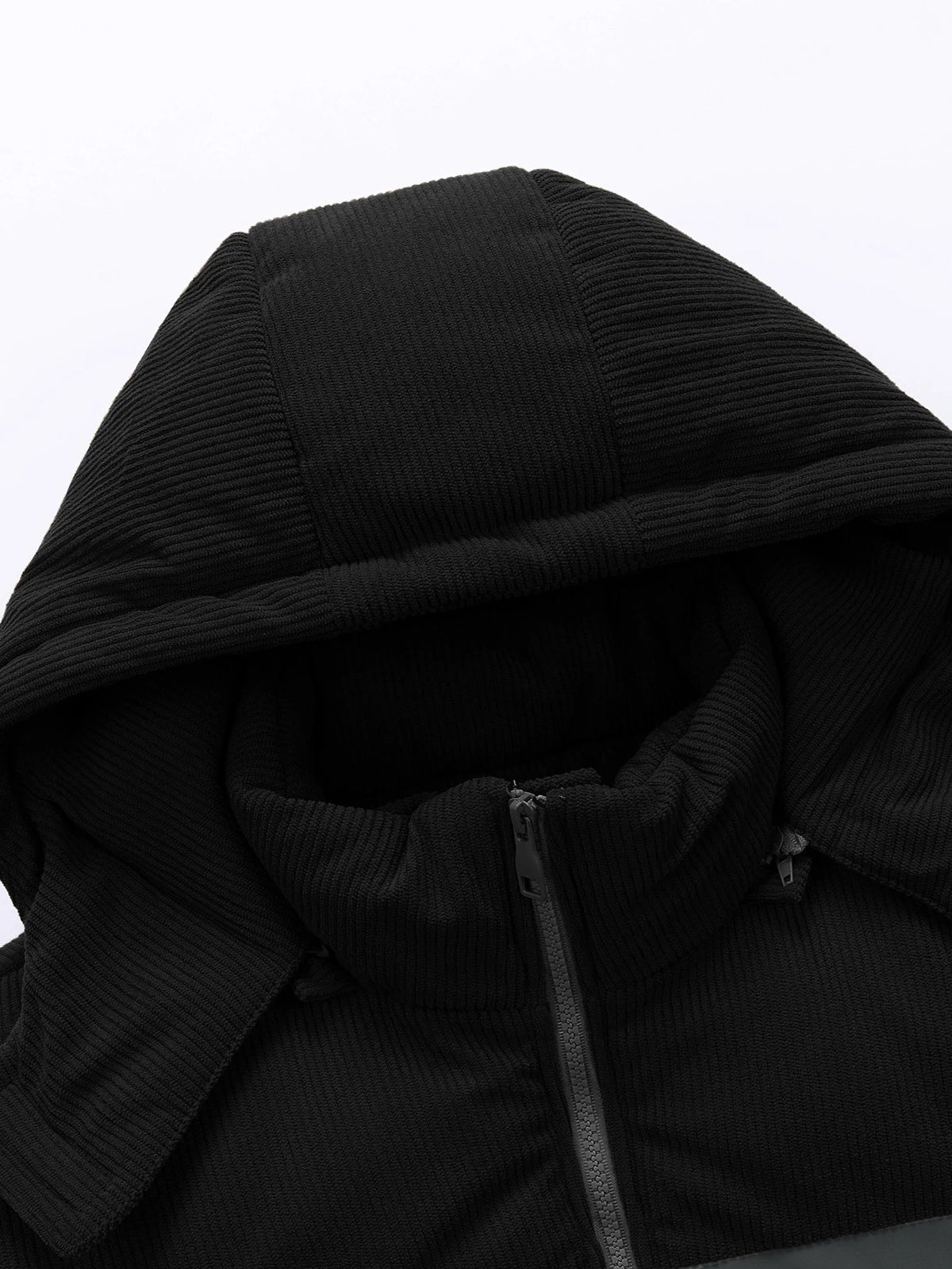 Gepolsterte Winterjacke mit Kapuze und Cord-Details für Herren