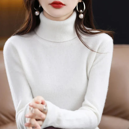Damen Rollkragenpullover, weiches Material, langärmlig