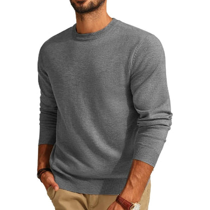 Herren Rundhals Pullover Langarm Basic Strickpullover