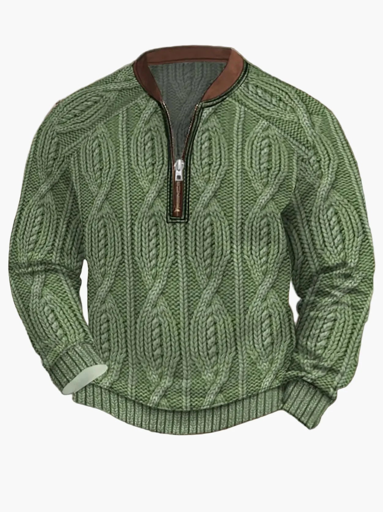 Herren Strickpullover im Street Style mit halbem Reißverschluss – Modischer Freizeitpullover für Frühling und Herbst