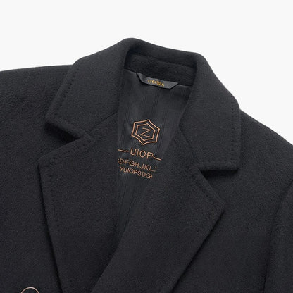 Herren Klassischer Veganer Wollmantel – Eleganter Business- und Freizeitmantel, Doppelreihig, Modernes Design