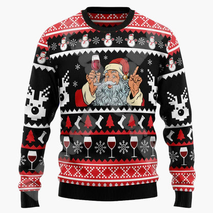 Herren Ugly Christmas Sweater Totenkopf mit Weihnachtsmütze – Lustiger Pullover für Weihnachten