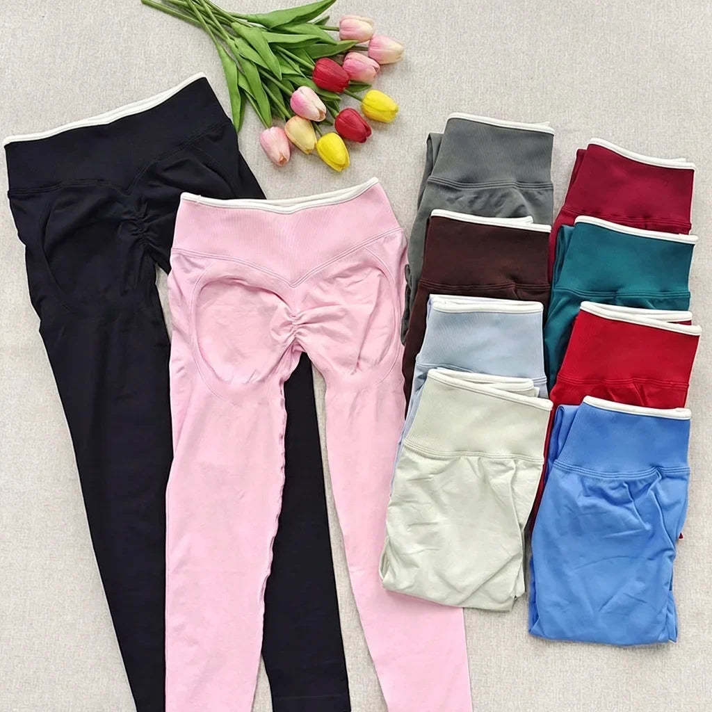 Damen Sport Leggings mit Hoher Taille, Scrunch Butt & Shaping-Effekt