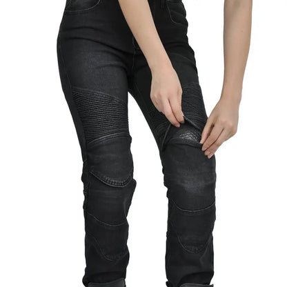 Motorradjeans Damen mit Protektoren Schwarze oder Blaue Motorradhose im Slim Fit Stil