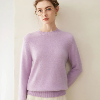 Damen Pullover Rundhals Langarm Weiches Material