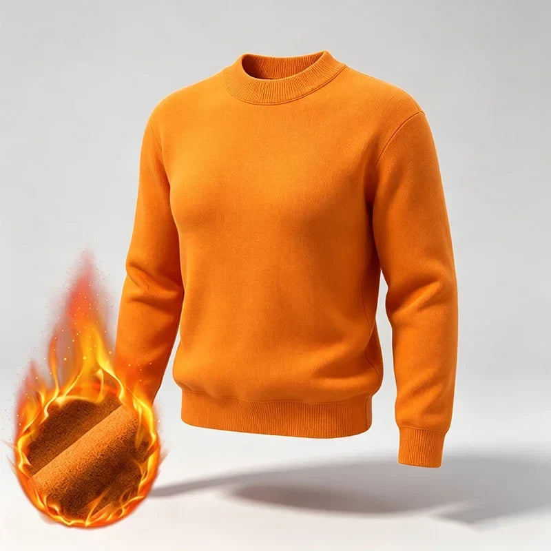 Herren Mock-Neck Pullover Langarm Basic Strickpullover