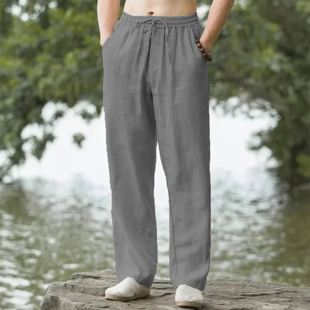 Unisex Leichte Hose mit Gummizug Kordelzug & Seitentaschen