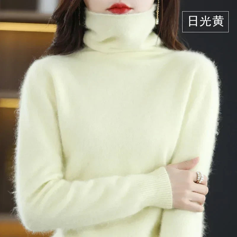 Damen Rollkragenpullover mit langen Ärmeln, weiches Material