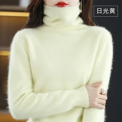 Damen Rollkragenpullover mit langen Ärmeln, weiches Material