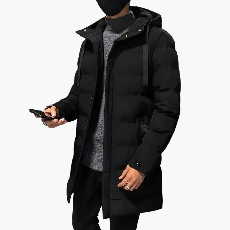 Herren Winter Steppmantel mit Kapuze – Modischer langer Parka für kalte Tage
