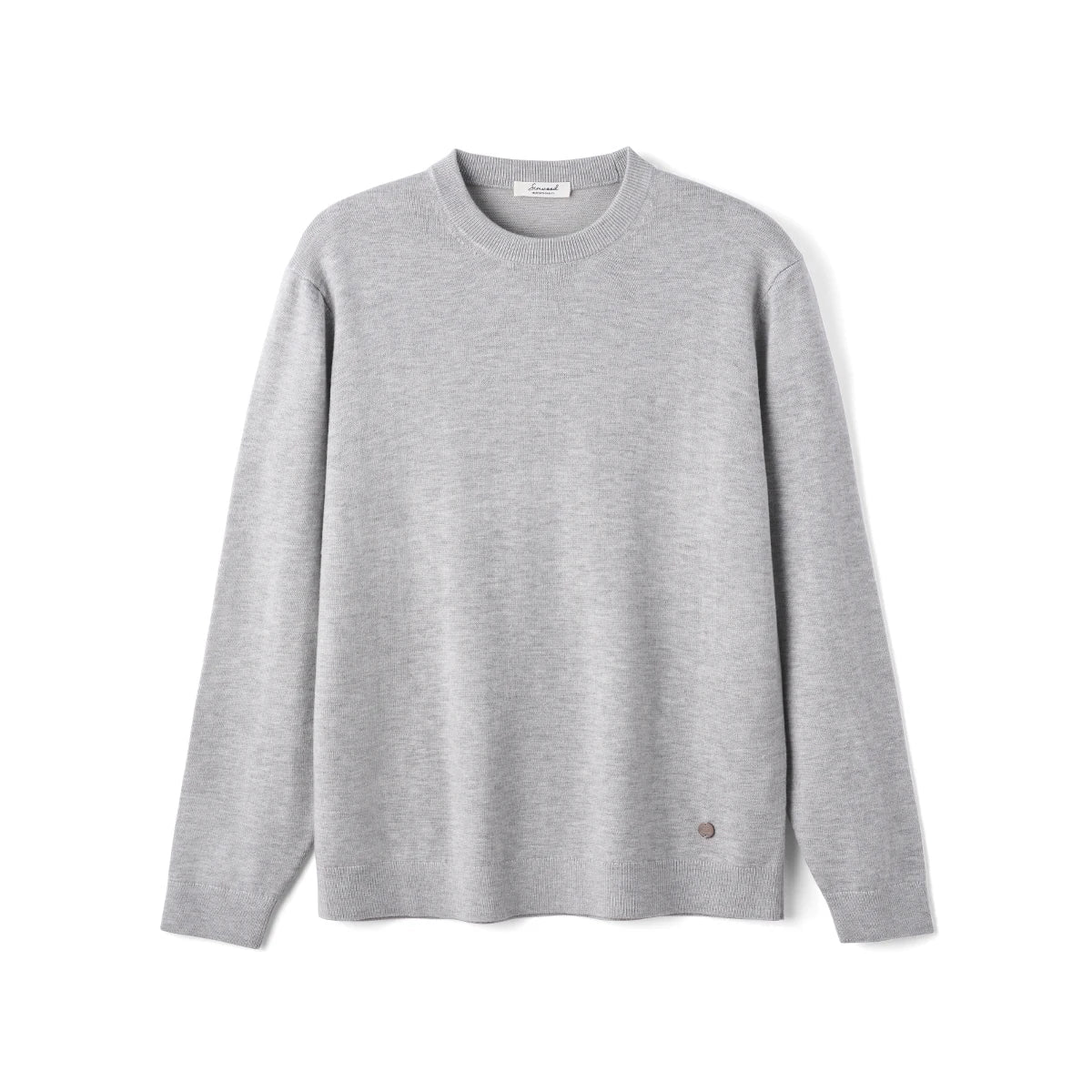 Unisex Langarm Pullover Rundhals Ausschnitt aus Feinstrick