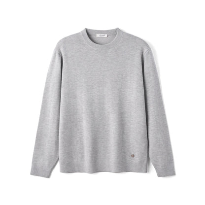 Unisex Langarm Pullover Rundhals Ausschnitt aus Feinstrick
