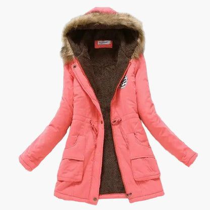 Damen Winterparka mit Kunstfellkapuze – Modischer Koreanischer Stil, Warm & Gefüttert, Alltag & Outdoor