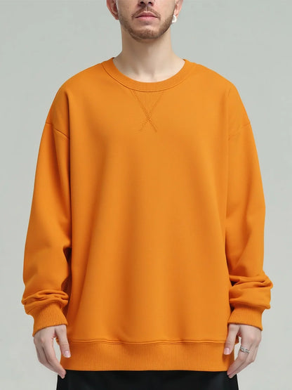 Unisex Langarm Sweatshirt Rundhals Grau meliert