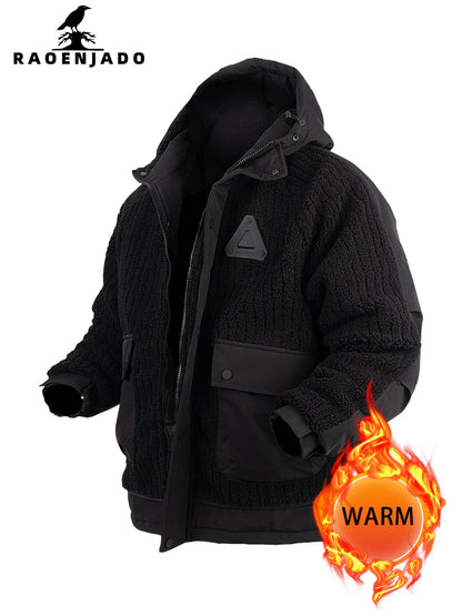 Teddyfleece Winterjacke mit Kapuze & Taschen Herren