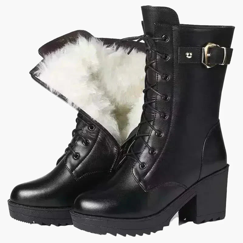 Damen Winter-Stiefeletten mit Absatz – Modische Schnürboots für kalte Tage