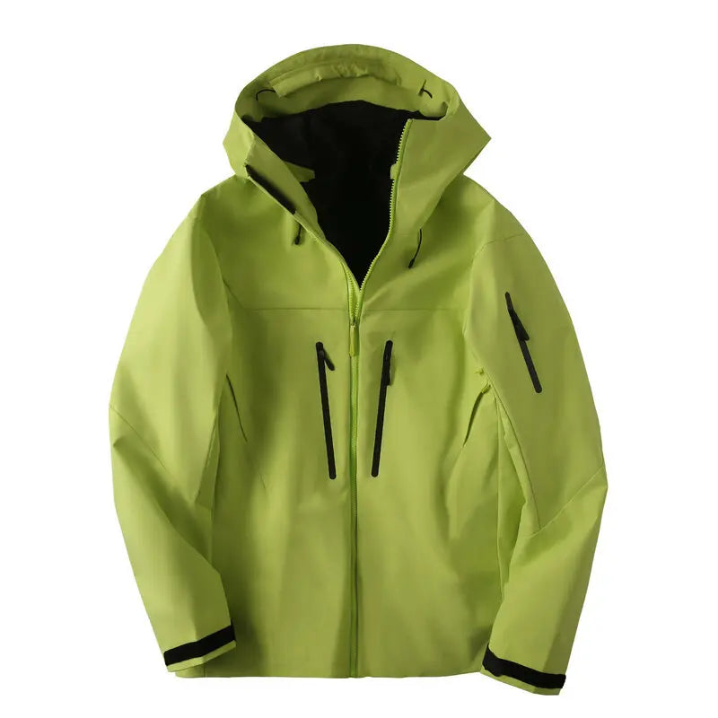 Unisex Kapuzenjacke Outdoor Wanderjacke mit Reißverschlusstaschen