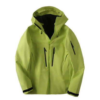 Unisex Kapuzenjacke Outdoor Wanderjacke mit Reißverschlusstaschen