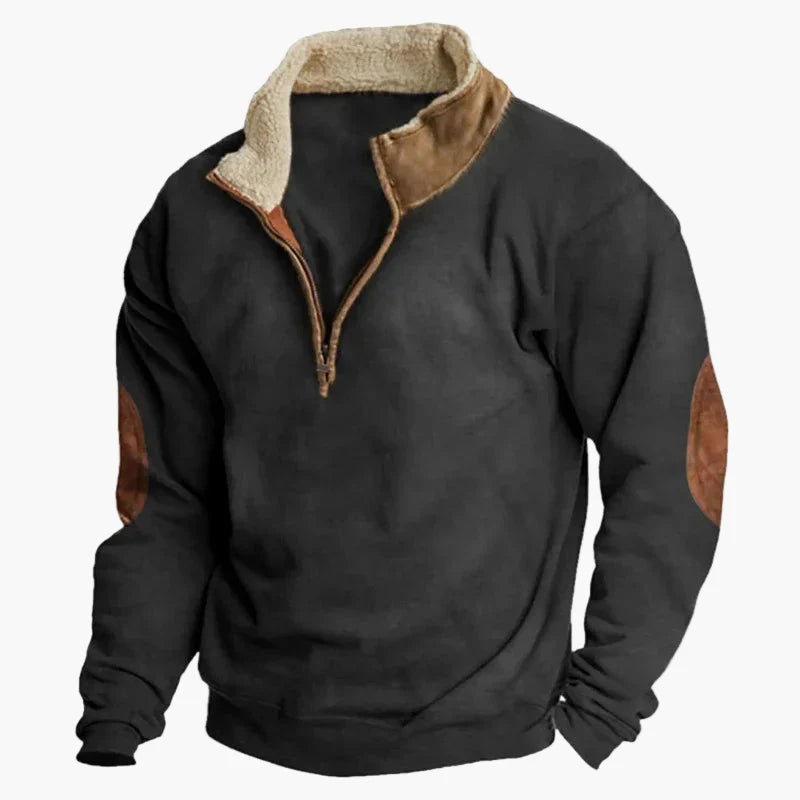 Herren Quarter-Zip Pullover mit Western-Design