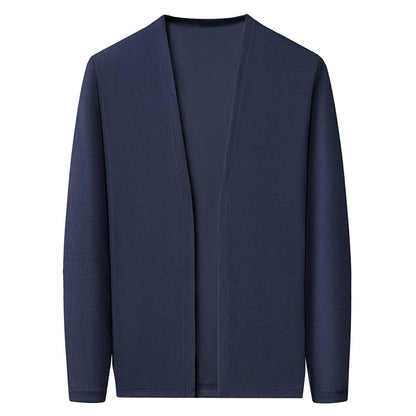 Herren Cardigan Strickjacke Langarm V-Ausschnitt Leichte Freizeit-Oberteil