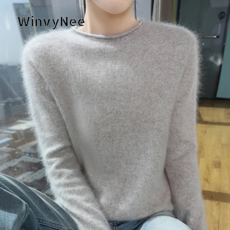 Damen Pullover Rundhals Langarm Strickpullover Weiches Material