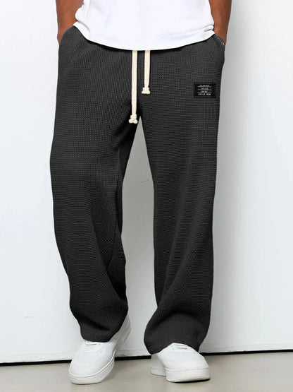 Unisex Freizeithose Waffel-Optik mit Kordelzug