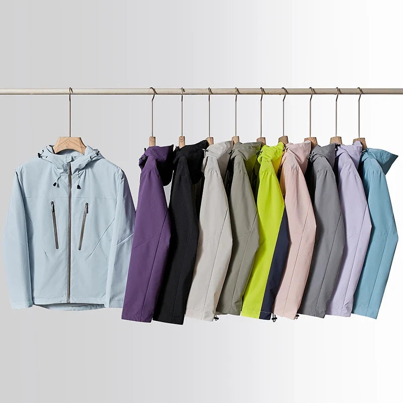 Unisex Outdoor-Jacke mit Kapuze & Reißverschlusstaschen